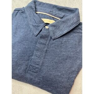 Nifty Genius Mens‎ Short Sleeve Polo Shirt Heathered Navy Blue Jersey Knit XXL